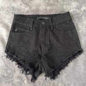 hi-rise black shorts